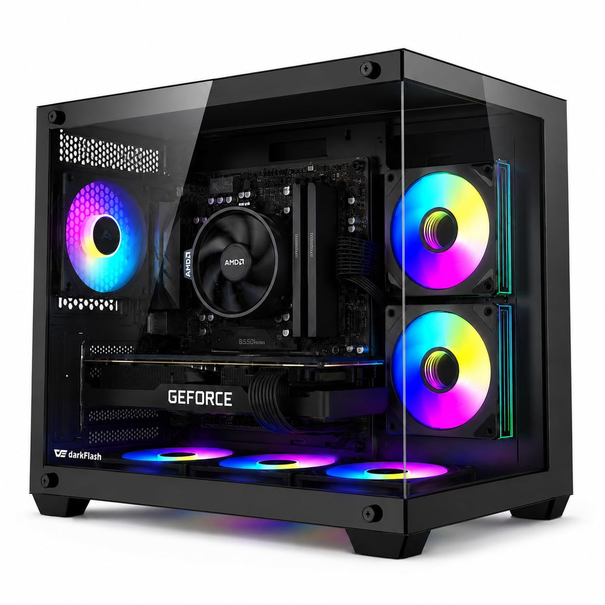 ジーム ゲーミングPC デスクトップ Ryzen 5 5500 RTX 3060 12G メモリ16GB SSD500GB G-StormCG C285MP ブラック B0GZMB3788