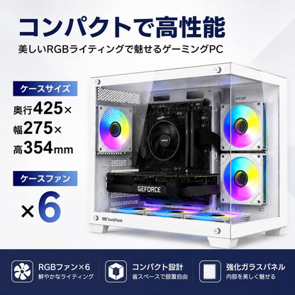 ジーム ゲーミングPC デスクトップ Ryzen 5 5500 RTX 4060 メモリ16GB SSD500GB G-StormCG B275 Pro ホワイト B0GZML9WZ6