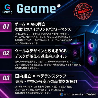 ジーム ゲーミングPC デスクトップ Ryzen 7 5700X RTX 5060 メモリ16GB SSD1.0TB i3Neo ブラック B0HBJSBMC2
